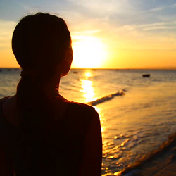 spirituality benefits woman and sunset