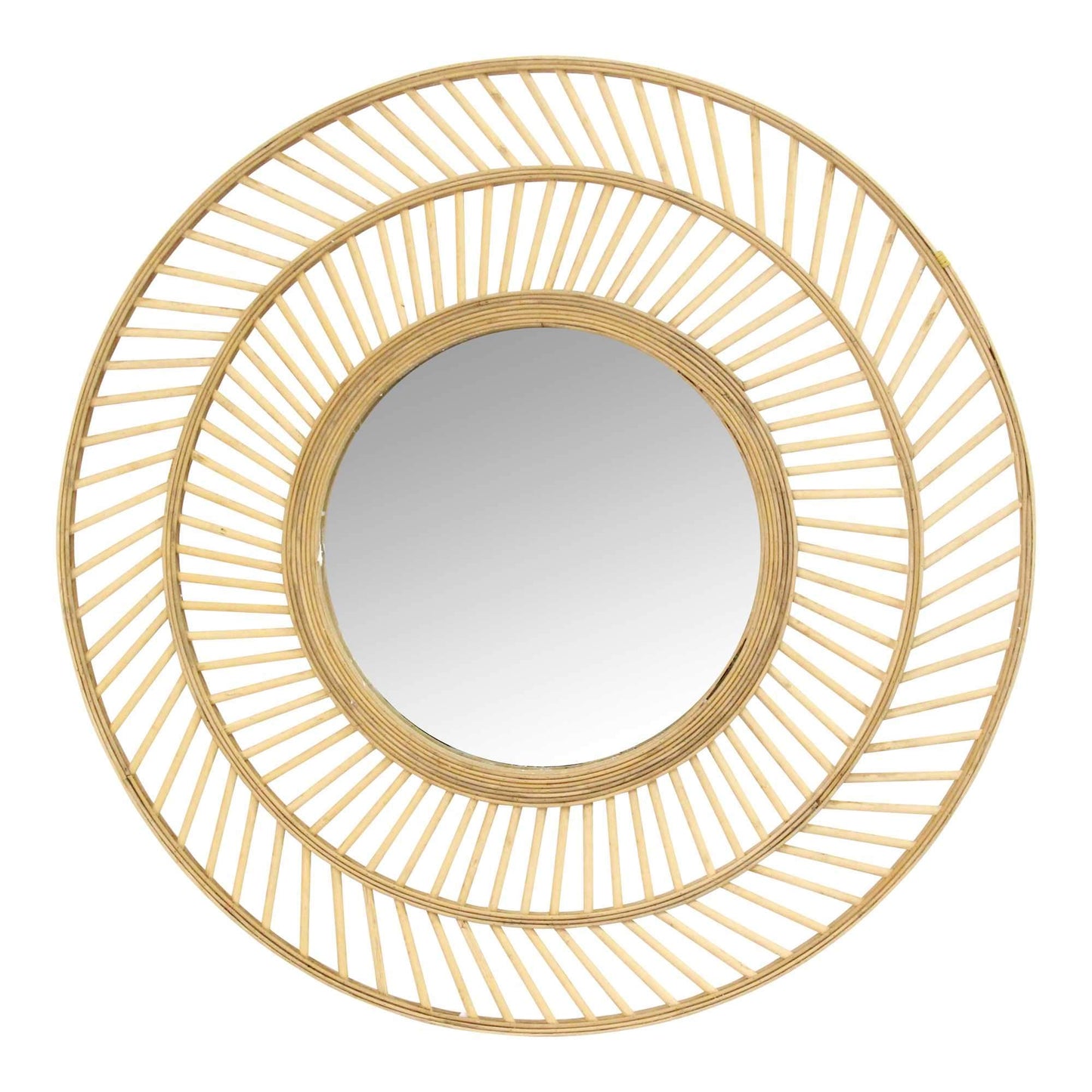 Boho Casual Woven Wicker Wall Mirror