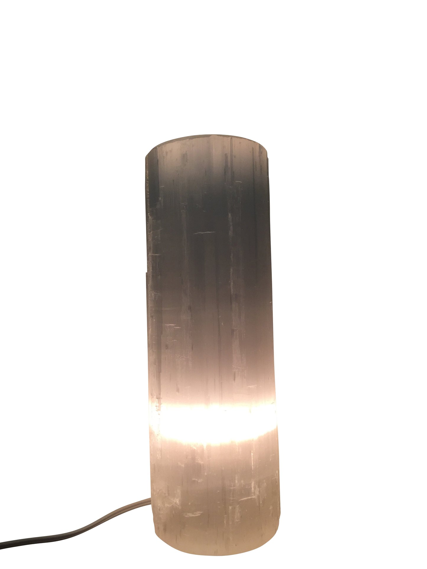 Cylindrical lamp with a textured surface on a white background