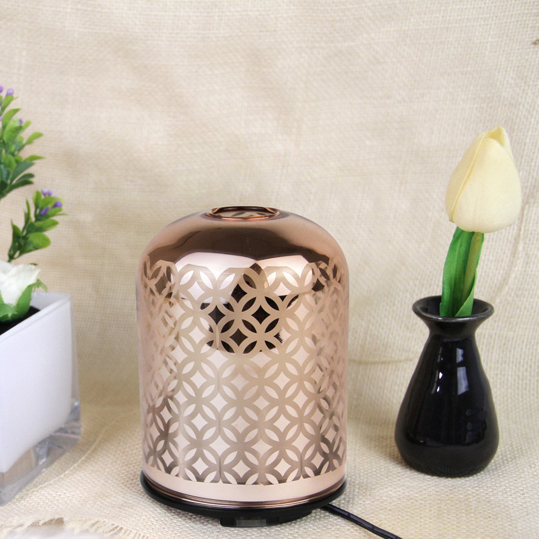 Luxury Glass Essential Oil Diffuser – Rose Gold Elegance