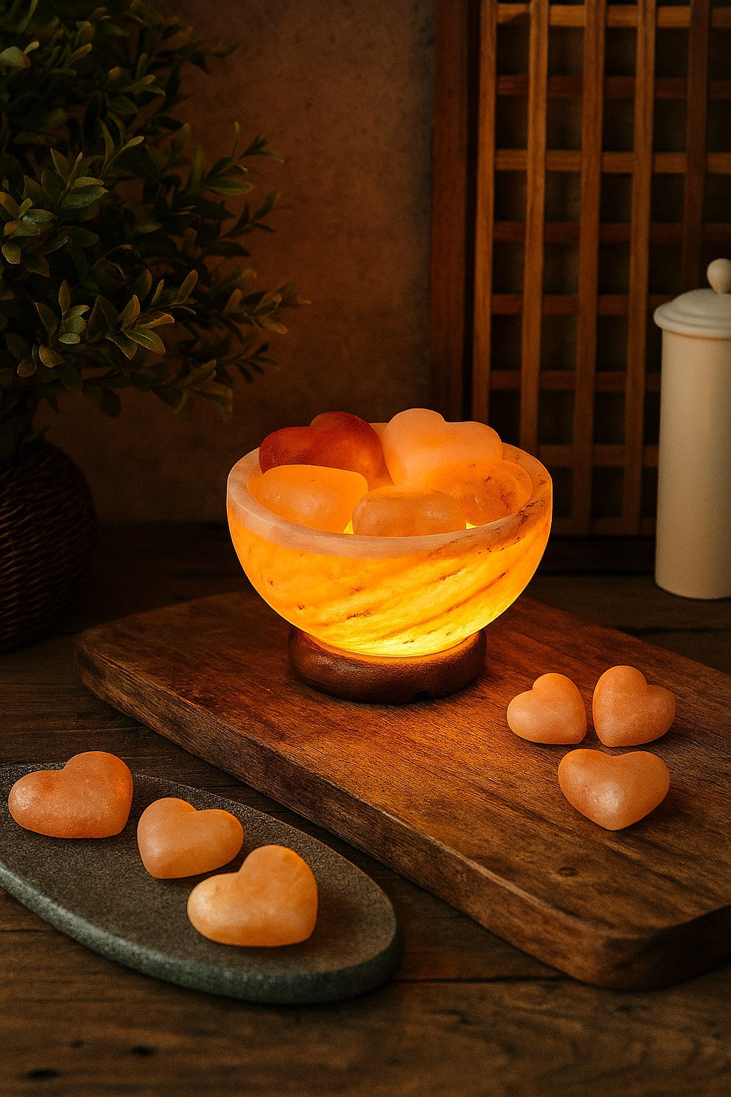 Himalayan Salt Lamp Massage Stones and Warmer Set