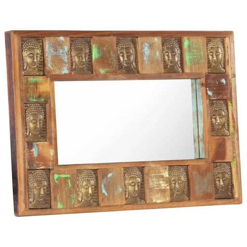 Mirror with Buddha Cladding Solid Reclaimed Wood
