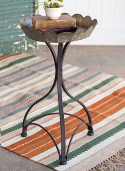 rustic home accents metal side table with book