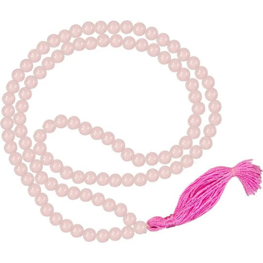 Rose Quartz Mala – 108 Handcrafted 8mm Beads