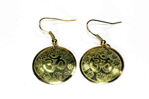 Om Lotus Flower Earrings