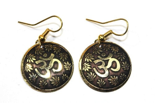 Om Lotus Flower Earrings