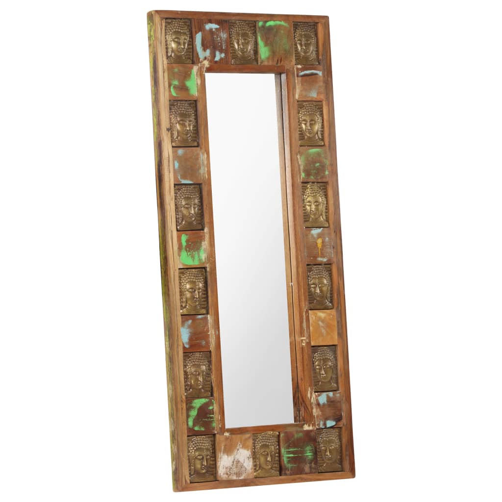 Mirror with Buddha Cladding Solid Reclaimed Wood