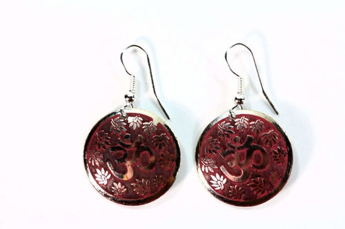 Om Lotus Flower Earrings