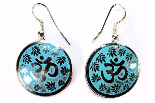 Om Lotus Flower Earrings