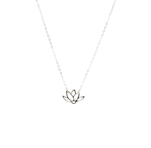 lotus flower necklace silver