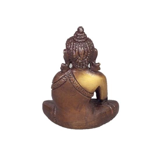 Sitting Buddha Statue in Meditation Pose Two-Tone Color in Brass