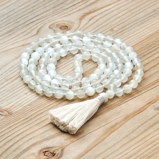 moonstone mala bead necklace